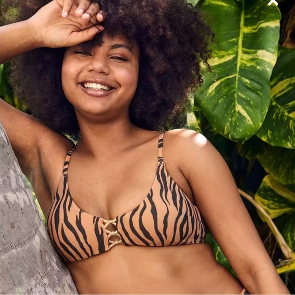 Aerie Animal Print Bikini Bathing Suit Top Set of 2 - Picture 6 of 7